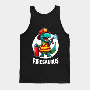 Kawaii Dinosaur Firemen Firesaurus Rex Tank Top